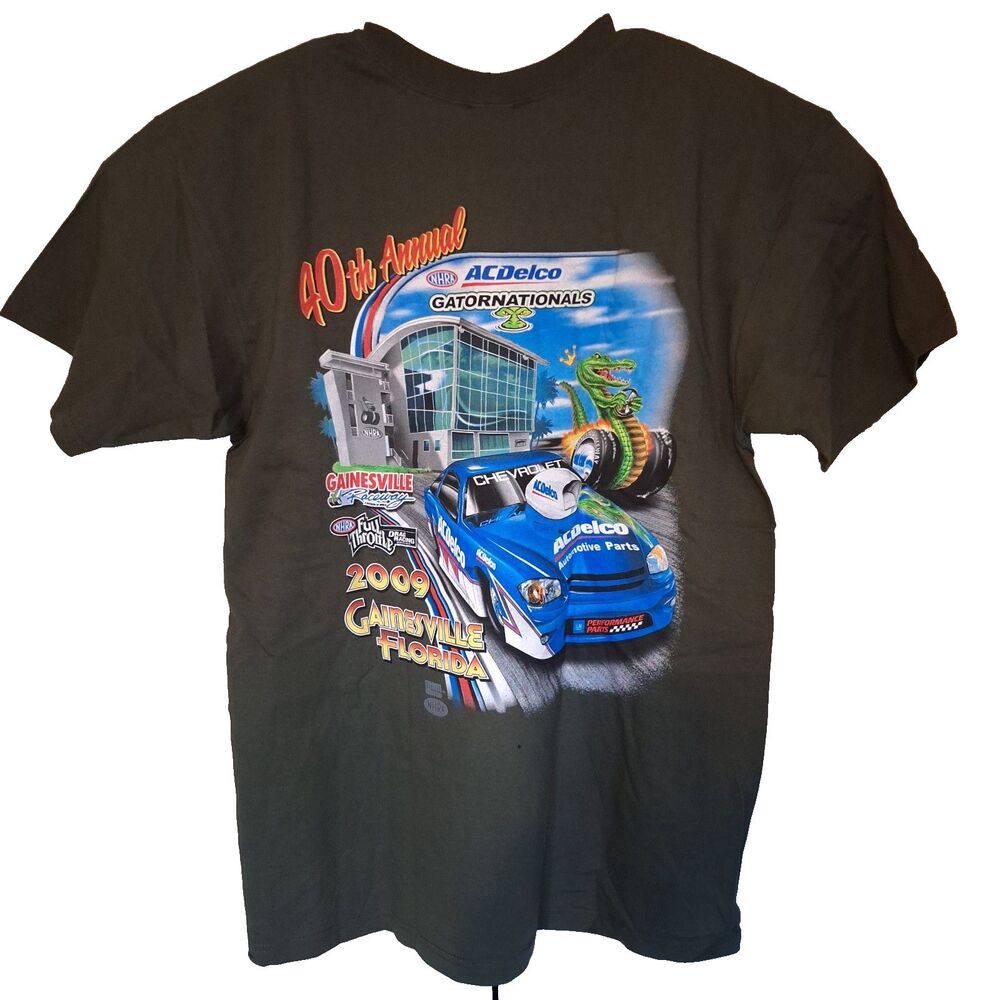 Vintage NHRA DRAG RACING OFFICAL 2009 GATOR NATIONALS EVENT T SHIRT Large